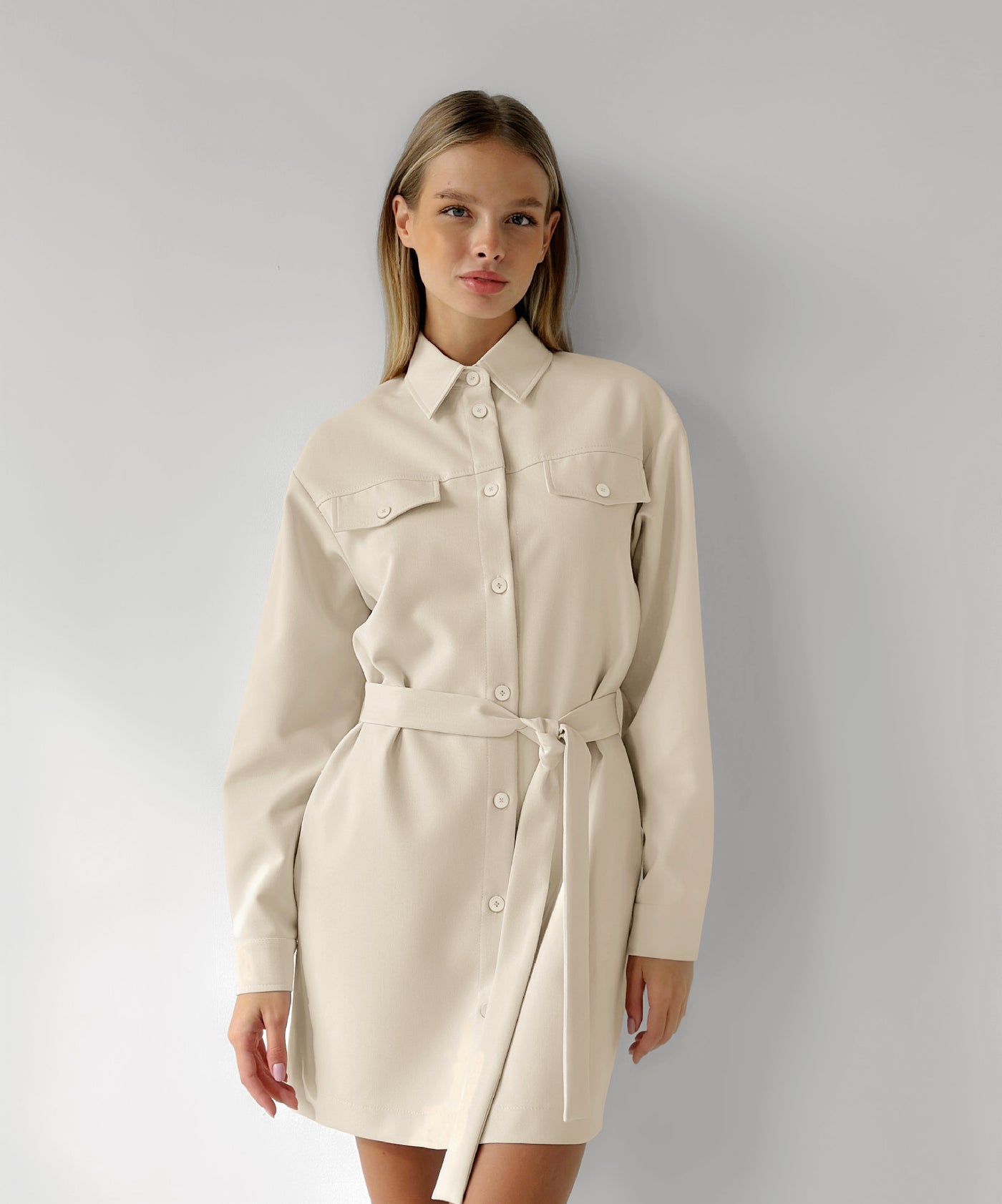 SOPHIA | STRUCTURED BELTED SHIRT DRESS