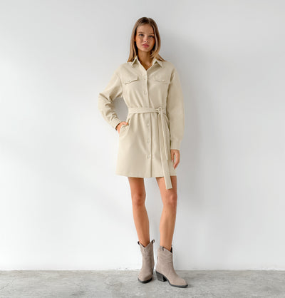 SOPHIA | STRUCTURED BELTED SHIRT DRESS