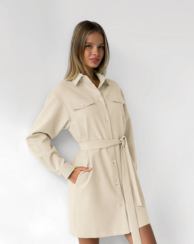 SOPHIA | STRUCTURED BELTED SHIRT DRESS
