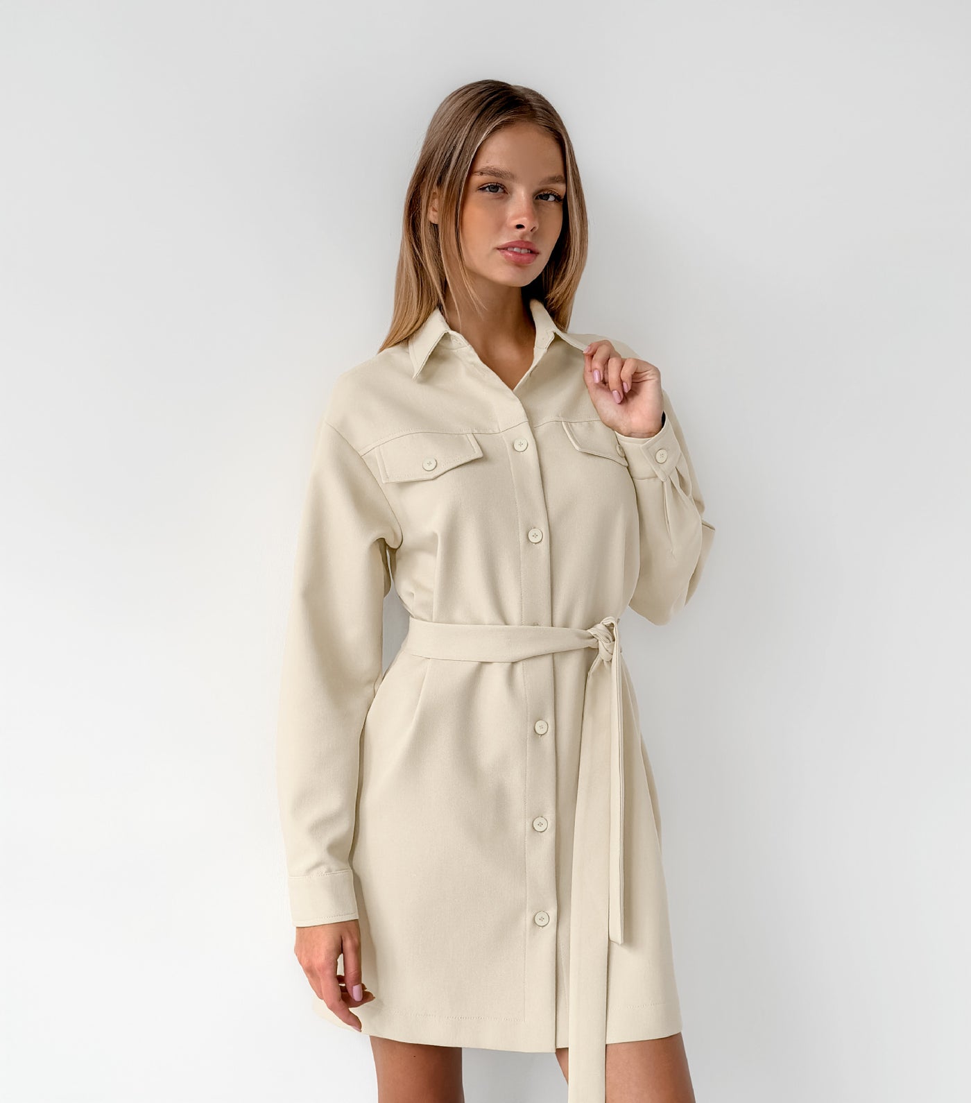 SOPHIA | STRUCTURED BELTED SHIRT DRESS